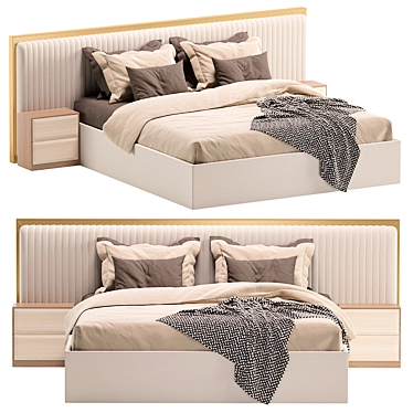 Stylish Minimalist Bed: MINNESOTA by Cazarina Interiors 3D model image 1 
