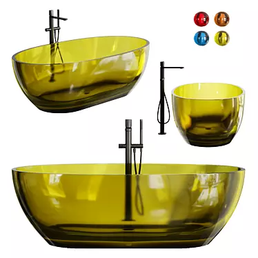 Elegant Reflex Freestanding Bathtub 3D model image 1 