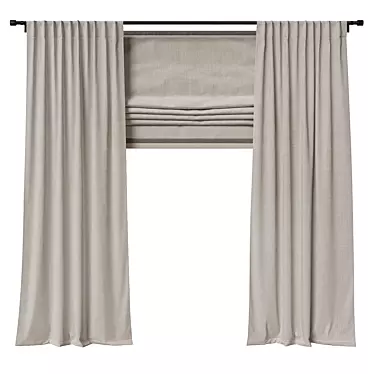 Linen blind with roman blind