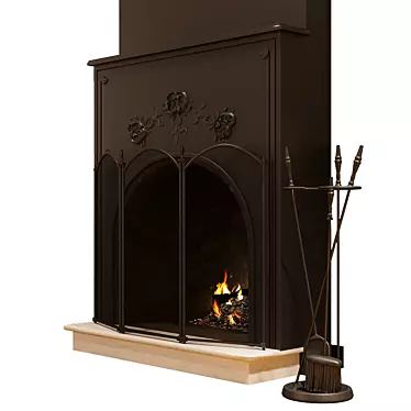 Fireplace Set with Authentic Design  Elegant and Functional 3D model image 1 