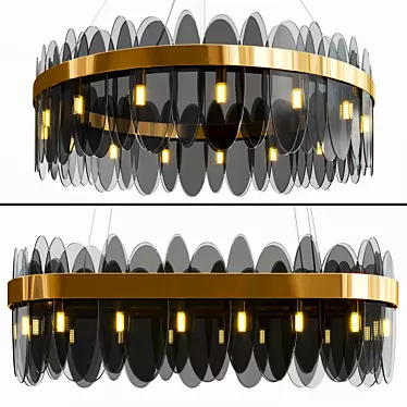 Elegant Pierre Chandelier: Metal & Glass 3D model image 1 