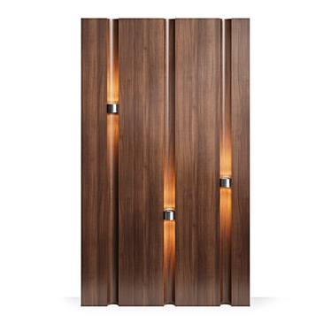 Lux Wooden Wall Panels with Overlay Lighting 3D model image 1 