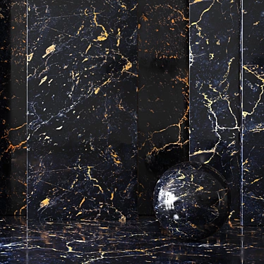 Luxury Portoro Gold Black Marble 3D model image 1 