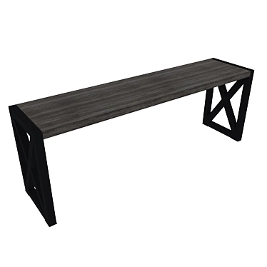 Industrial Metal Bench: Minimalistic Loft Seating 3D model image 1 