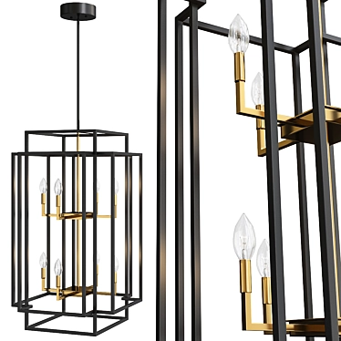 Rustic Lantern Pendant for Kitchen 3D model image 1 