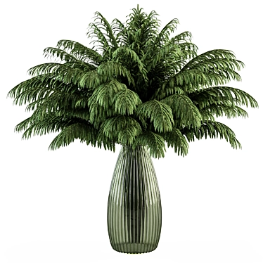 Fresh Fern Greenery | Glass Vase 3D model image 1 