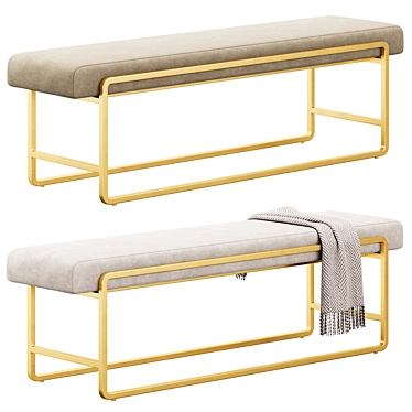 Sleek Sled Bench with Plush Comfort 3D model image 1 
