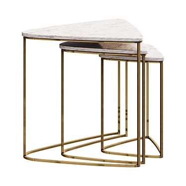 Marble Nesting End Tables 3D model image 1 