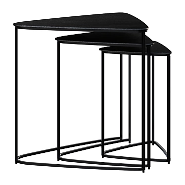 Elegant Nesting Metal End Tables 3D model image 1 