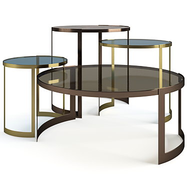 Luxury Fendi Casa Anya: Elegant Coffee Table Set 3D model image 1 