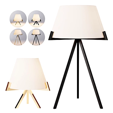Modern Brass Table Lamps 3D model image 1 