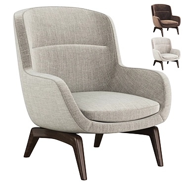 Luxury Minotti Belt Armchair: Elegant Style for your Home 3D model image 1 