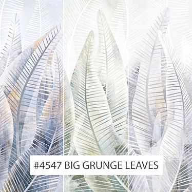 Grunge Leaves Eco-Murals 3D model image 1 