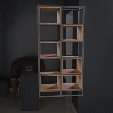 Modern Rustic Bookshelf 3D model image 1 