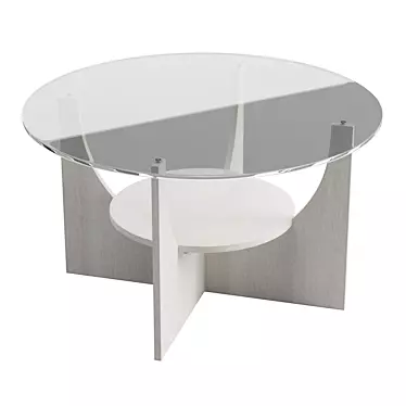Versatile Glass-Top Circular Coffee Table 3D model image 1 