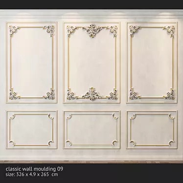 Elegant Wall Molding Design 3D model image 1 