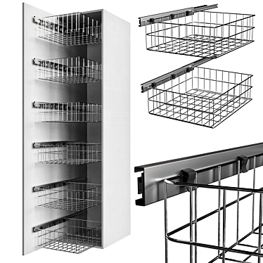 Efficient Kitchen Cabinet Organizer 3D model image 1 
