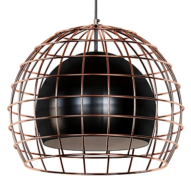 Black Metal Pendant Lamp 3D model image 1 