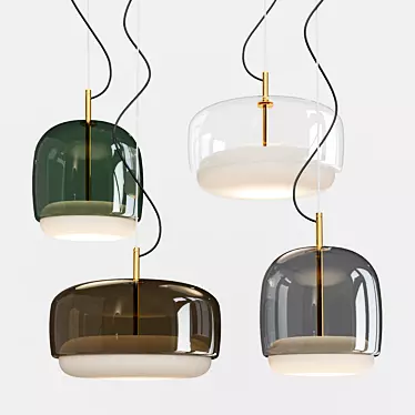 Jube 2 Pendant: Sleek Metal and Glass Pendant Lighting 3D model image 1 