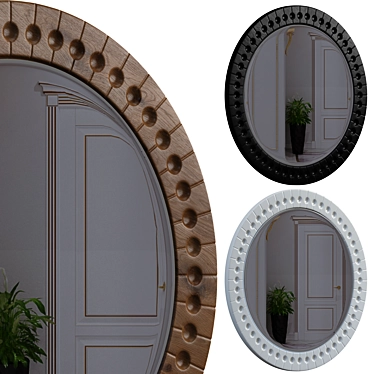 Shining Gold Star Mirror 3D model image 1 