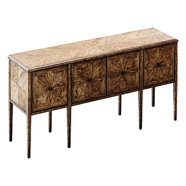 Elegant Nova Rectangular Credenza 3D model image 1 