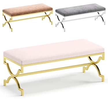 Elegant Lorren Bench: 3 Color Options 3D model image 1 