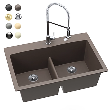 Schock CREST N200: Stunningly Spacious Sink 3D model image 1 