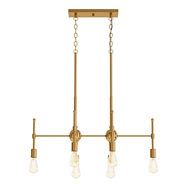 Elegant Chelsea 6-Light Linear Suspension 3D model image 1 