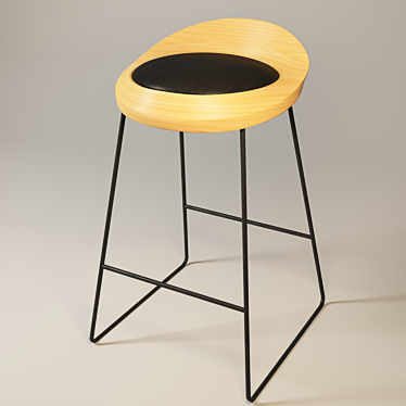 Modern Black Ash Bar Chair 3D model image 1 