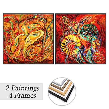 Elegant 2-Piece Art Set: Various Frame Options 3D model image 1 