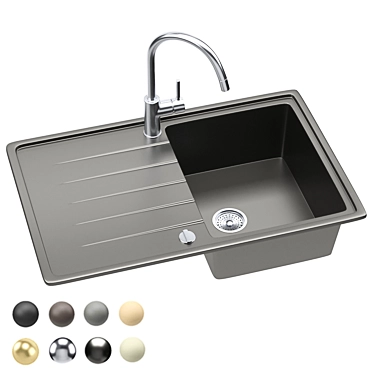 Schock ELEMENT D-100S: Premium Sink Excellence 3D model image 1 