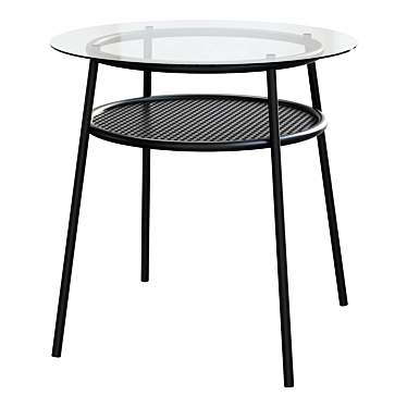 Modern Black Glass/Metal Table 3D model image 1 