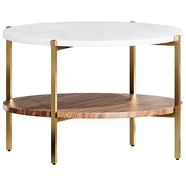 Sleek Marble Round Coffee Table 3D model image 1 
