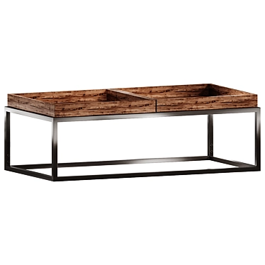 Rustic Charm: Alegro 48" Tray Coffee+Table 3D model image 1 