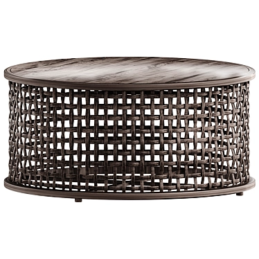 Rustic Rattan Round Coffee Table 3D model image 1 