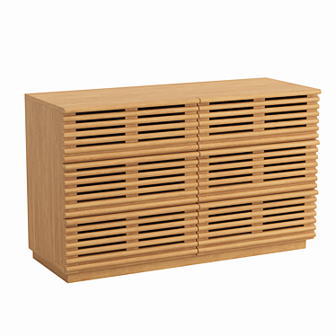 Mid-Century Inspired Oak Chest 3D model image 1 