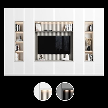 Modern TV Wall Unit 87 - Stylish & Customizable 3D model image 1 