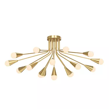 Lampatron Single 16: Elegant Brass Chandelier 3D model image 1 