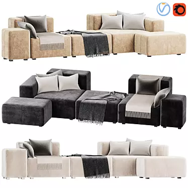 Modern Tektonik Sofa - Sleek and Stylish 3D model image 1 