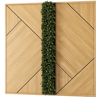 Wooden Base Vertical Garden - Set 524 3D model image 1 