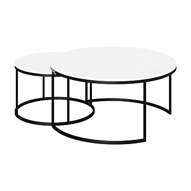 Delaney Marble Nesting Coffee Tables 3D model image 1 