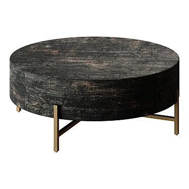 Reclaimed Wood Round Coffee Table - Fargo 3D model image 1 