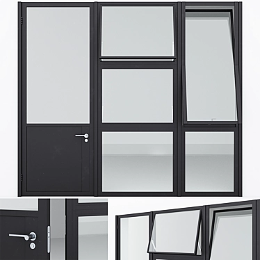 Sleek Aluminum Door: Modern Design 3D model image 1 