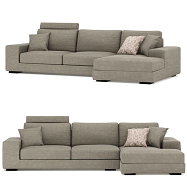 Convertible Sofa BOSS MODOOL MAX Chenille IQ Beige 3D model image 1 