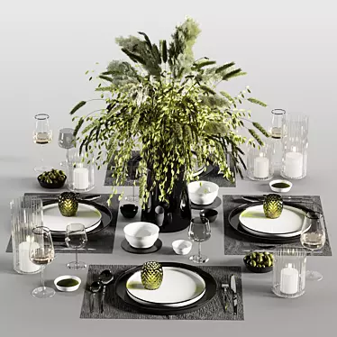 Elegant Dinnerware Set10 3D model image 1 