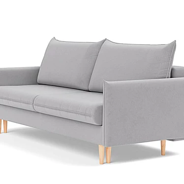 Gray Sofa Slipcover - Stylish and Protective 3D model image 1 