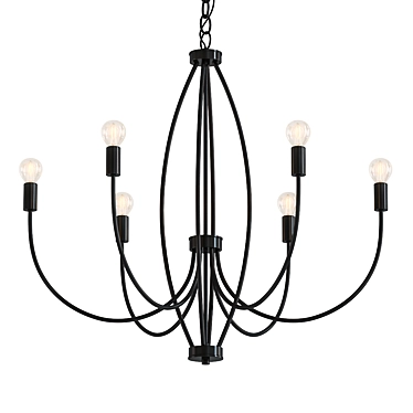 Modern Corey Chandelier: Sleek Design, V-Ray Render 3D model image 1 