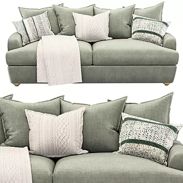 Sage Smooch: Stylish & Spacious Sofa 3D model image 1 