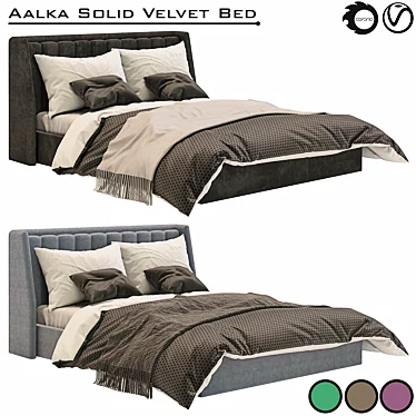 Luxury Velvet Bed: Aalka 3D model image 1 