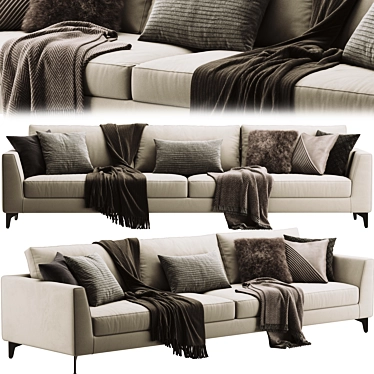 Modern Meridiani Louis Up Sofa 3D model image 1 